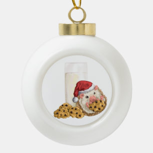 Christmas Cookie Hog Ceramic Ball Christmas Ornament