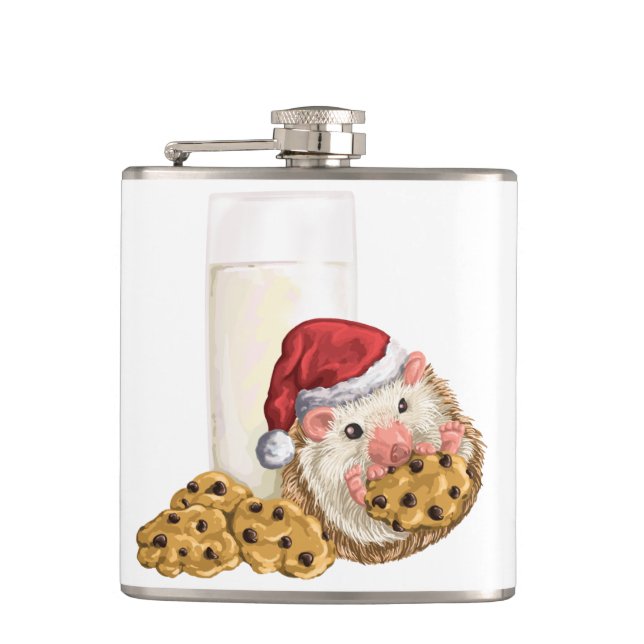 Christmas Cookie Hog Hip Flask (Front)