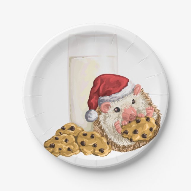 Christmas Cookie Hog Paper Plate (Front)