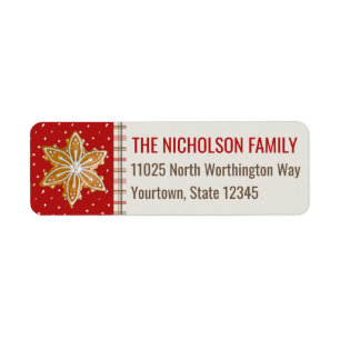 Christmas Cookie Holiday Return Address Label