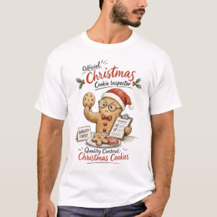 Christmas Cookie Inspector Watercolor T-Shirt