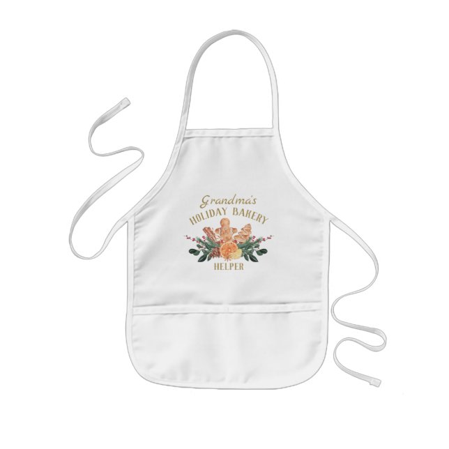 Christmas Cookie Kid's Holiday Bakery Helper Kids Apron (Front)