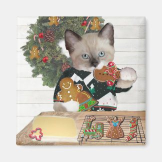 Christmas Cookie Kitten Magnet