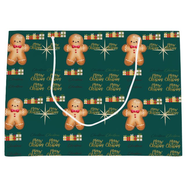 Christmas cookie large gift bag (Front)