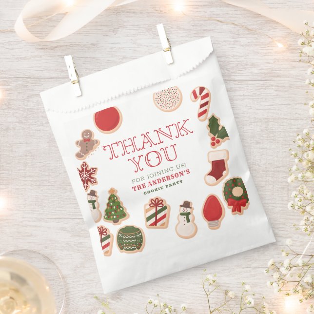 Christmas Cookie Onederful First Birthday Party Favour Bag (Clipped)