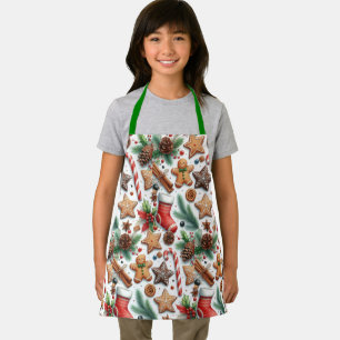 Christmas Cookie Pattern Kids Apron