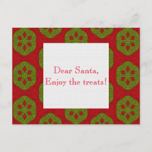 Christmas Cookie Pattern Postcard