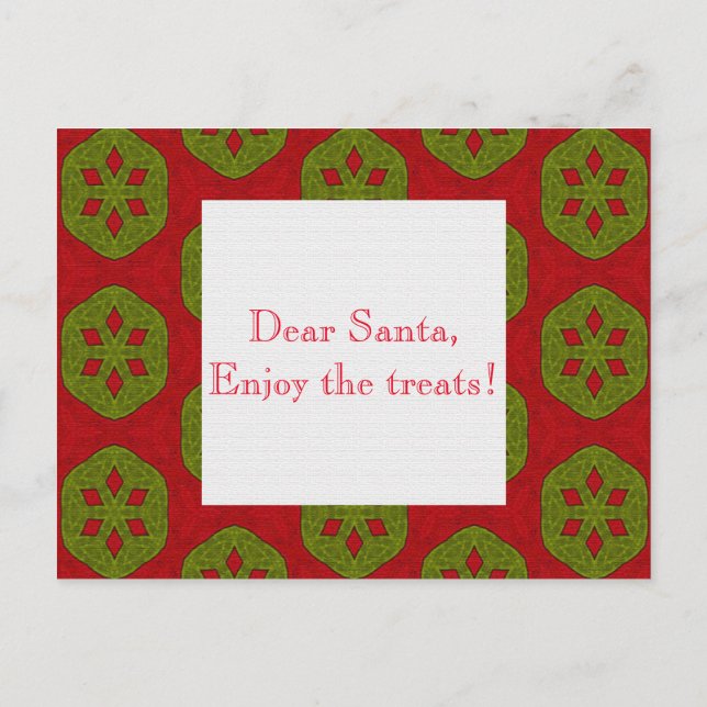 Christmas Cookie Pattern Postcard (Back)