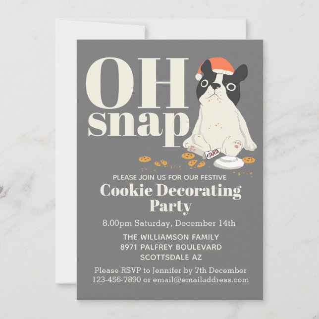 Christmas Cookie Puppy Party Invitation (Front)
