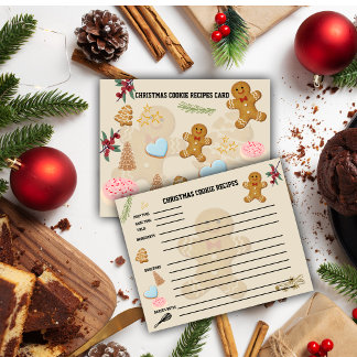 Christmas Cookie Recipe Card | Holiday Baking