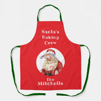 Christmas Cookie Retro Santa's Baking Crew Unisex Apron