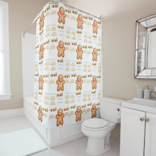 Christmas cookie shower curtain