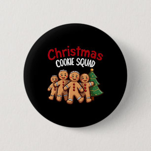 Christmas Cookie Squad Festive Gingerbread Holiday 6 Cm Round Badge