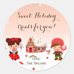 Christmas cookie sticker holiday party favour tag