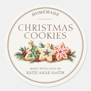 Christmas Cookie Stickers Personalised Homemade