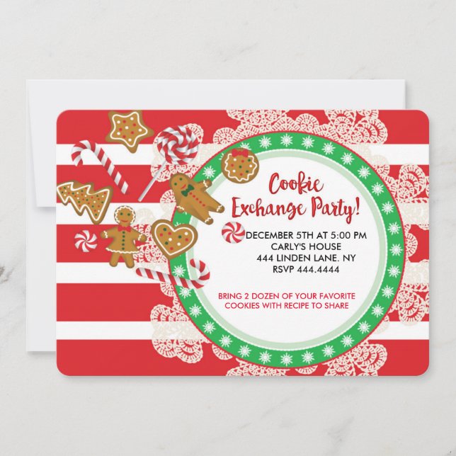 Christmas Cookie Swap Exchange Party Invitation (Front)