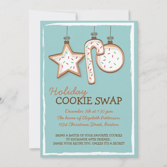Christmas Cookie Swap Holiday Invitation (Front)
