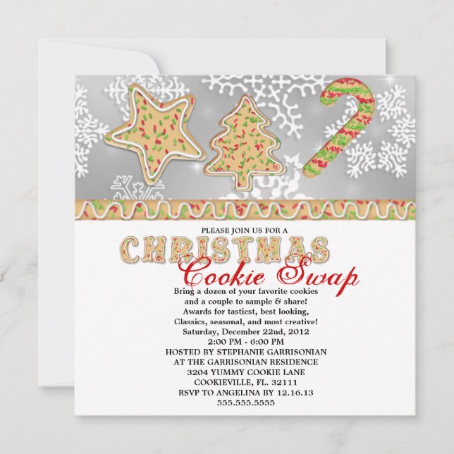 Christmas Cookie Swap Holiday Party Invitation (Front)