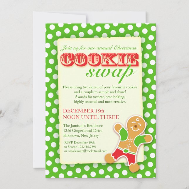 Christmas Cookie Swap invitation (Front)
