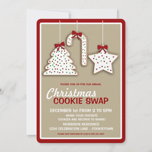 Christmas Cookie Swap (nuetral) Party Invitation (Front)