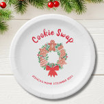 Christmas Cookie Swap Paper Plate<br><div class="desc">These paper plates will be perfect for your Cookie Swap Party.
They are decorated with a watercolor wreath of cookies and festive greenery.
Easily customisable.
Original Watercolor © Michele Davies.</div>
