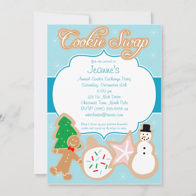 Christmas Cookie Swap Party Invitation (Front)