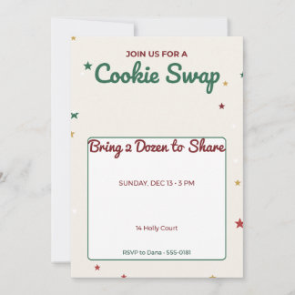 Christmas Cookie Swap Party Invitation