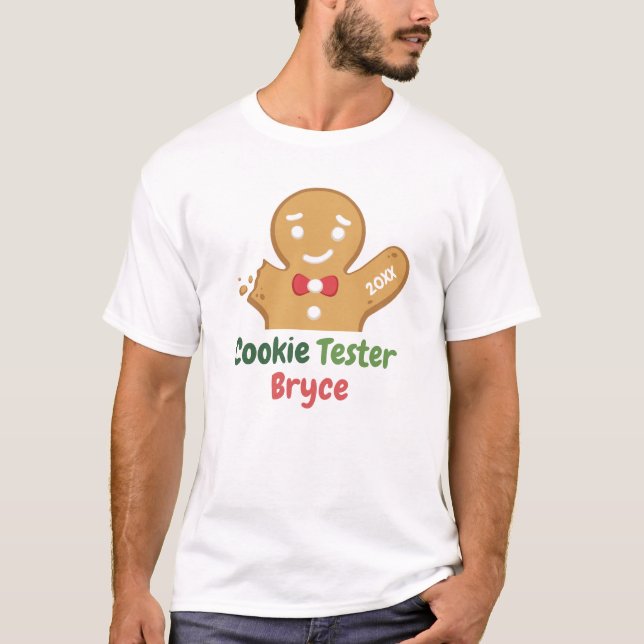 Christmas Cookie Tester Cute Holiday Baking Team T-Shirt (Front)