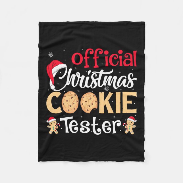 Christmas Cookie Tester Funny Baking Crew Xmas Pre Fleece Blanket (Front)