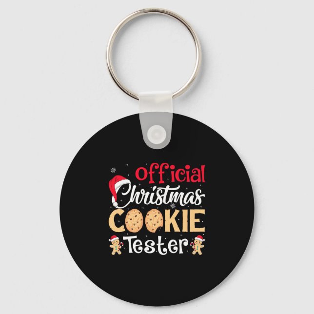 Christmas Cookie Tester Funny Baking Crew Xmas Pre Key Ring (Front)