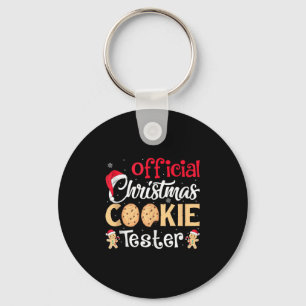 Christmas Cookie Tester Funny Baking Crew Xmas Tan Key Ring
