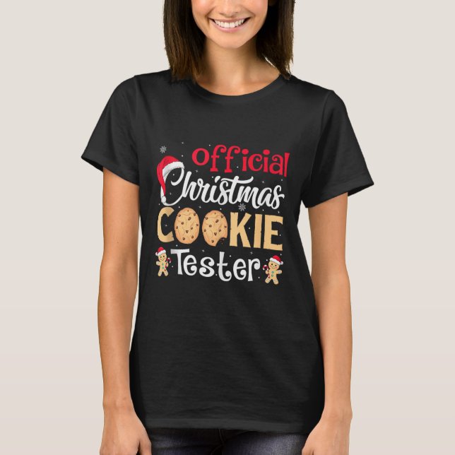 Christmas Cookie Tester Funny Baking Crew Xmas Tan T-Shirt (Front)