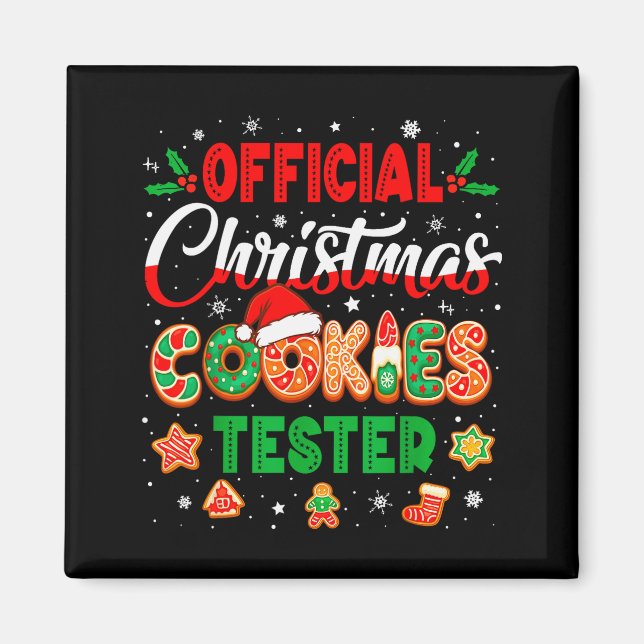 Christmas Cookie Tester Taster Baking Crew Toddler Magnet (Front)