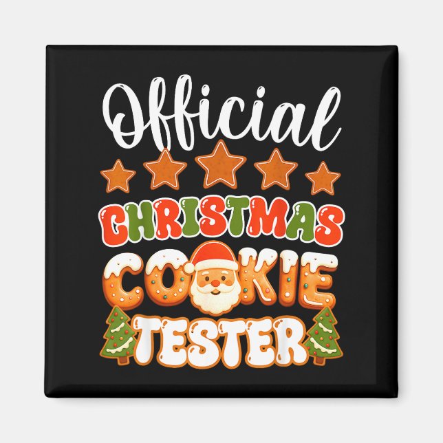 Christmas Cookie Tester Taster Funny Family Baking Magnet (Front)