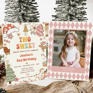 Christmas Cookie Two Sweet 2nd Birthday Party Invitation