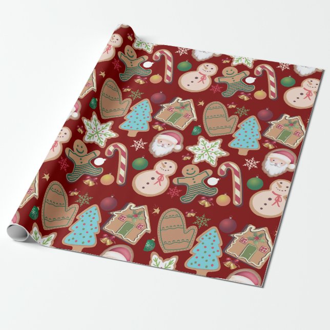 Christmas Cookie Wrapping Paper (Unrolled)