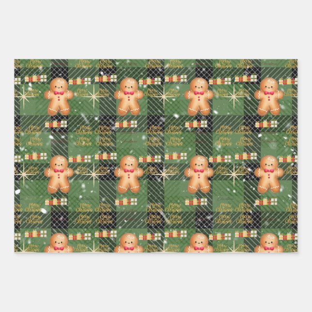 Christmas cookie wrapping paper sheet (Front)