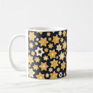 Christmas Cookie Wreath with Blue Grey Background Coffee Mug