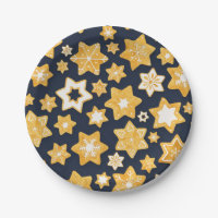 Christmas Cookie Wreath with Blue Grey Background