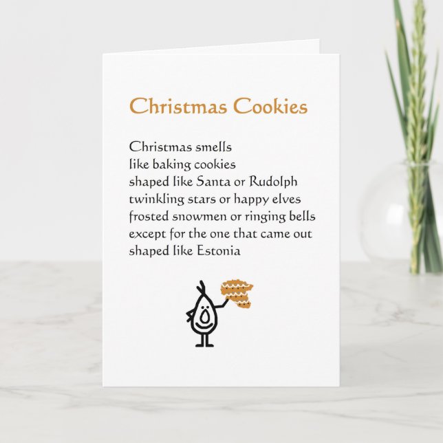 Christmas Cookies - a funny Christmas poem Holiday Card (Front)