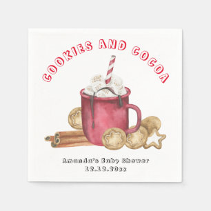 Christmas cookies and cocoa baby shower napkin
