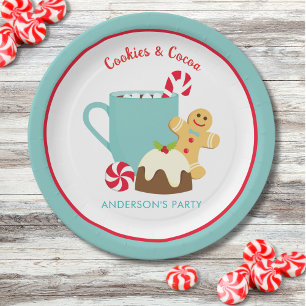 CHRISTMAS COOKIES AND COCOA PAPER PLATE