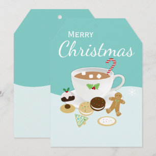 Christmas cookies and hot chocolate holiday card