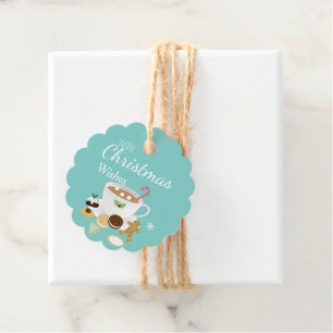 Christmas cookies and hot chocolate holiday favour tags