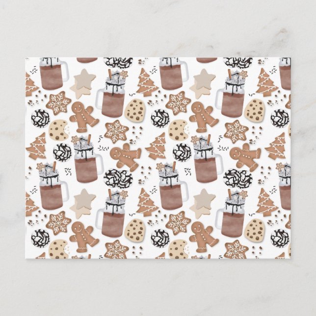 Christmas Cookies and Hot Cocoa Holiday Baking Postcard (Front)