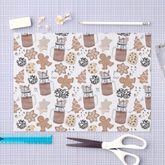 Christmas Cookies and Hot Cocoa Holiday Baking Tissue Paper (Craft)