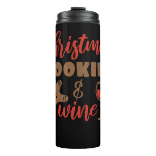 Christmas cookies and wine thermal tumbler