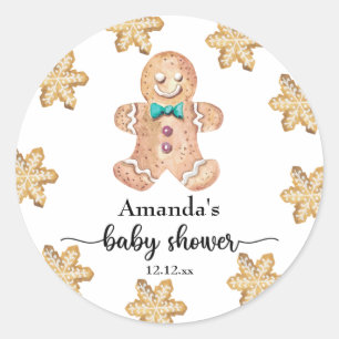 Christmas cookies baby shower classic round sticker