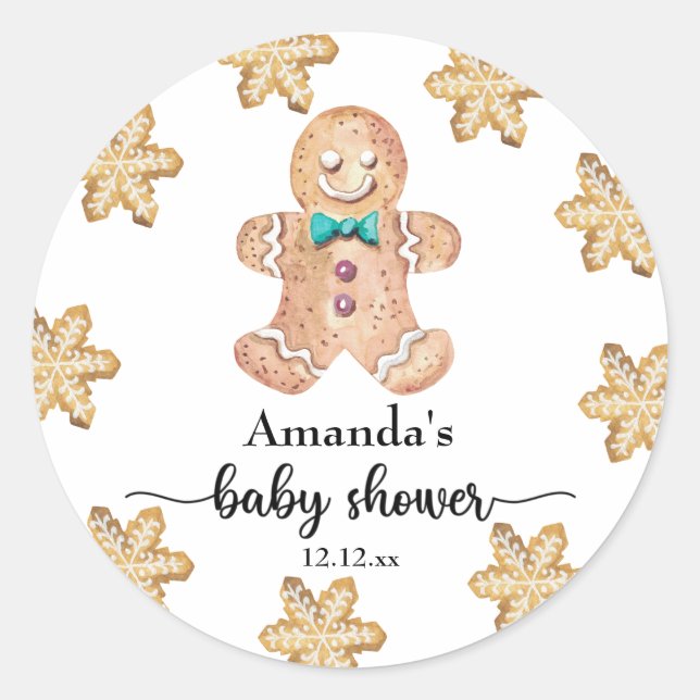 Christmas cookies baby shower classic round sticker (Front)
