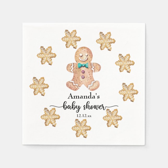 Christmas cookies baby shower napkin (Front)